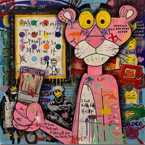 Graffiti Pink Panther Canvas Art - Image 3