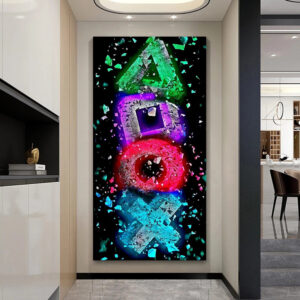 Graffiti Playstation Buttons Canvas Art - Image 2