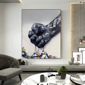 Graffiti Power Fist Canvas Art - Image 2