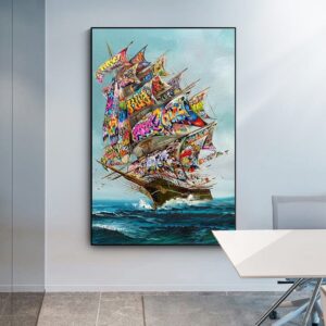 Graffiti Sailboat Canvas Art - Image 2