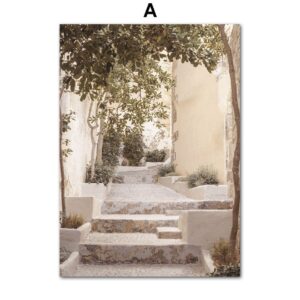 Idyllic Town Tropical Garden Gallery Wall Canvas Art - Image 6