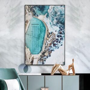 Infinity Pool Blue Sea Canvas Art - Image 2