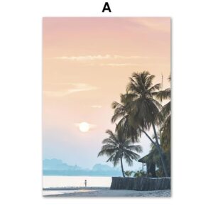 Island Palm Leaf Gallery Wall Canvas Art - Image 5
