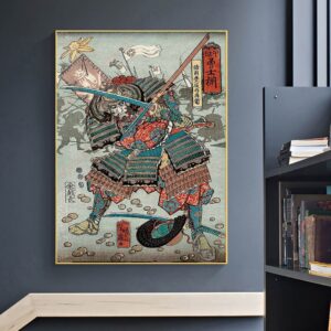Japanese Samurai Ukiyo-e Canvas Art - Image 2