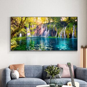 Landscape Natural Waterfall Canvas Art - Image 5