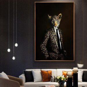 Leopard In Suit Canvas Art - Image 2