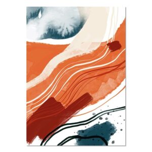 Line Orange Brush Canvas Art - Image 9