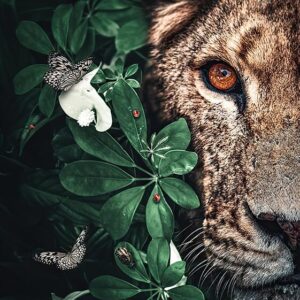 Lion In The Jungle Canvas Art - Image 7