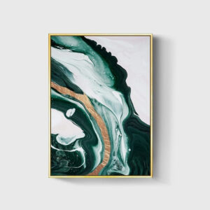Luxurious Nordic Golden Emerald Canvas Art - Image 5