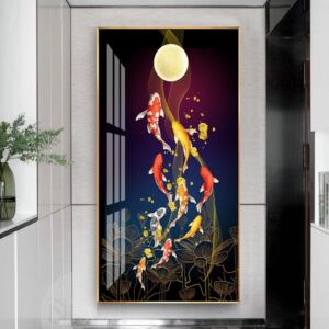 Luxury Lucky Nine Fish Canvas Art - Image 7