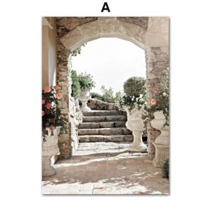 Mediterranean Vintage Town Gallery Wall Canvas Art - Image 6
