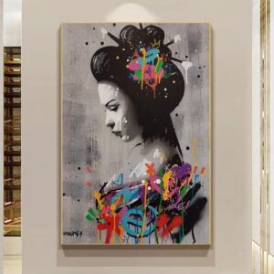 Memoir of Geisha Graffiti Canvas Art - Image 4
