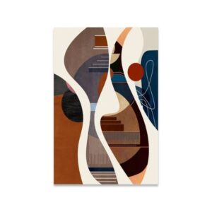 Mid Century Abstract Color Pattern Canvas Art - Image 8