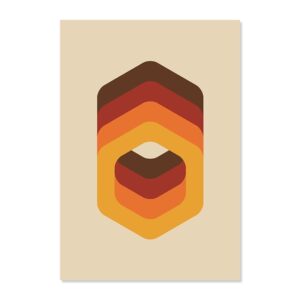 Mid Century Hexagon Shape Canvas Art - Image 7