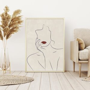 Mid Century Nude Lines Canvas Art - Image 5