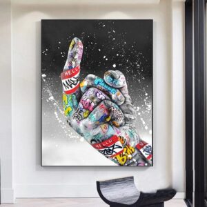 Middle Finger Graffiti Canvas Art - Image 2