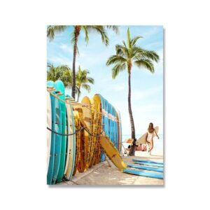 Modern Tropical Landscape Gallery Wall Canvas Art - Image 6