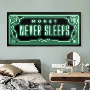Money Never Sleeps Canvas Art - Image 2