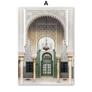 Moroccan Arch Palm Tree Beach Canvas Art - Image 5