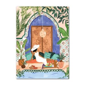 Moroccan Tropical Scenery Canvas Art - Image 5