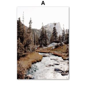 Mountain Lake Blue Sea Cliff Canvas Art - Image 5