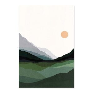 Mountain Lake Landscape Painting Canvas Art - Image 9