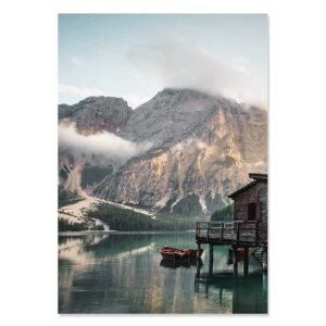 Nature Mountain Lakeview Gallery Wall Canvas Art - Image 8