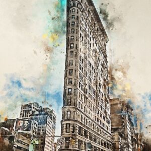 New York Landmark In Watercolor Canvas Art - Image 6