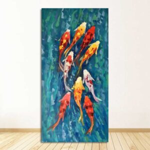 Nine Golden Fish Canvas Art - Image 1