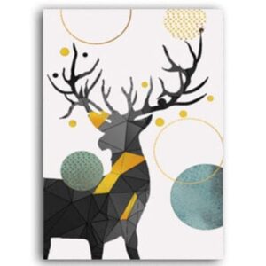 Nordic Geometric Antler Canvas Art - Image 6