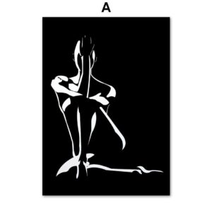 Nude Lady Silhouette Gallery Wall Canvas Art - Image 5