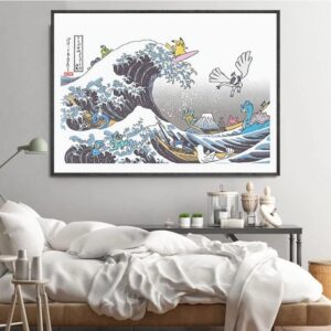 Pokemon in The Great Wave of Kanagawa Canvas Art - Image 2