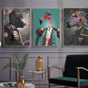 Retro Animal Tribe Canvas Painting - Image 2