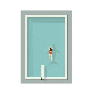 Retro David Hockney's Swimming Pool Canvas Art - Image 1