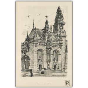 Retro European Architectural Manuscripts Canvas Art - Image 9