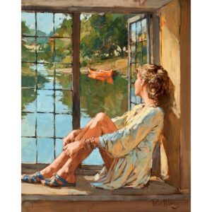 Riverside Cabin Canvas Art - Image 1
