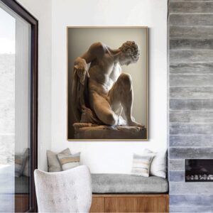 Roman Figure Sculpture Canvas Art - Image 3