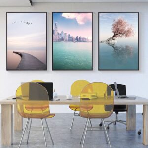 Romantic Sakura Sea Landscape Canvas Art - Image 3