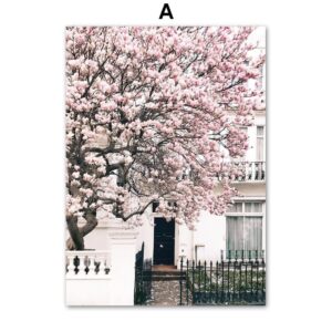 Sakura Rose Paris Fountain Gallery Wall Canvas Art - Image 5