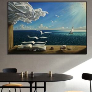 Salvador Dali's The Waves Book Sailboat Canvas Art - Image 2
