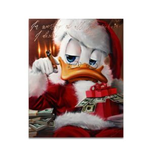Santa Claus Donald Duck Canvas Art - Image 1