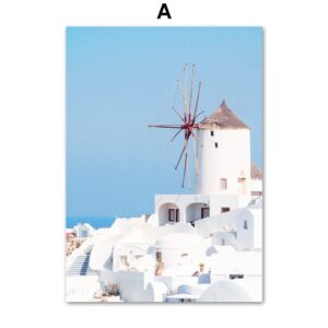 Santorini Seaview Homestay Gallery Wall Canvas Art - Image 5