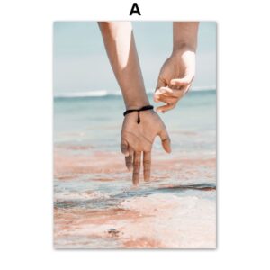 Sea Wave Beach Sailing Couple Gallery Wall Canvas Art - Image 5
