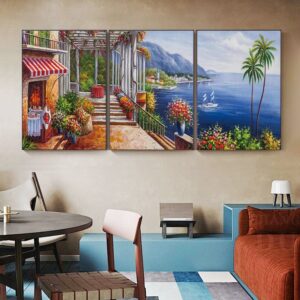 Seaside House Scenery Canvas Art - Image 2