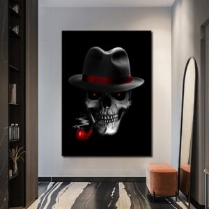 Skull Smoking Canvas Art - Image 5