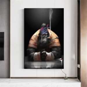 Smoking Gorilla Canvas Art - Image 2