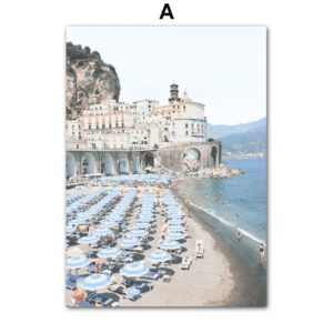 Summer Beach Holiday Seaside Castle Canvas Art - Image 5