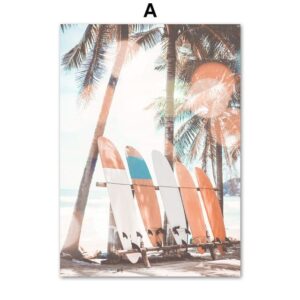 Summer Palm Beach Gallery Wall Canvas Art - Image 5