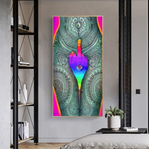 Tantric Tattoo Middle Finger Canvas Art - Image 2