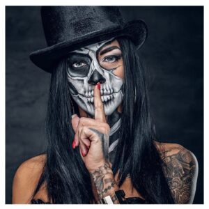 Tattoo Skull Girl Canvas Art - Image 2